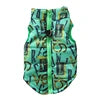 Warm Polyester Padded Leisure Mediterranean Design Dog Harness Vest Pet Winter Coat with Geometric Pattern