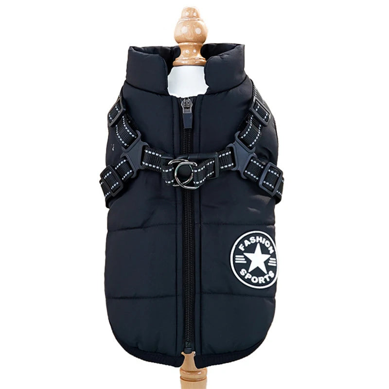 Thick Warm Winter Dog Coat Waterproof Quilted Polyester Jacket Leisure Sports Modern Nordic Design Outdoor Use Soft Fleece Lined