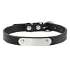 Wholesale Custom Dog Collars XL-XXL Size Solid Pattern PU Leather Stainless Steel Name Tag Personalized Engraving Pure Black