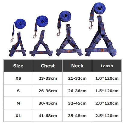 Hot Sale Comfortable & Stylish Denim Pet Harness Leash Collar Set with Buckle Closure-Simple Fashion Design for Dogs All Seasons