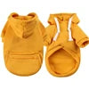 Solid Color Eco-Friendly Polyester Dog Cat Hoodie Zipper Pocket Soft Fleece Lined Warm Drawstring for Small/Medium Pets-Daily