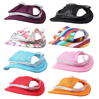Breathable Mesh Eco-Friendly GorisPet Pet Bucket Hat with Chin Strap Adjustable Sun Protection for Small Medium Dogs Cats