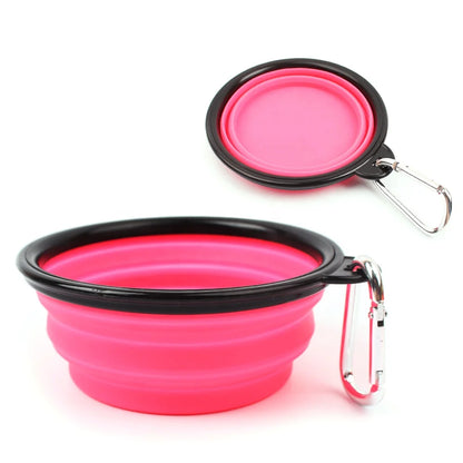 Eco Friendly High Quality Pure Solid Color Dog Silicone Outdoor Collapsible Waterproof Portable Bowl Dog Accessories Pet Feeder