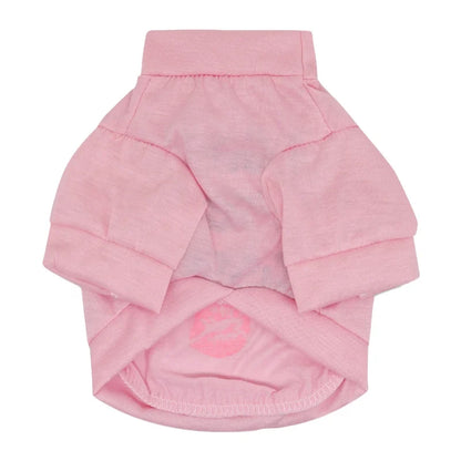 GorisPet Cute Summer Breathable Cotton Dog T-Shirts Lovely Pink Funny Words Print Spring Autumn Available XS XL Sizes