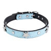 Luxury High Quality PU Dog Collar with Elegant Metal Buckle 3D Star Decoration Solid Pattern Elegant Style