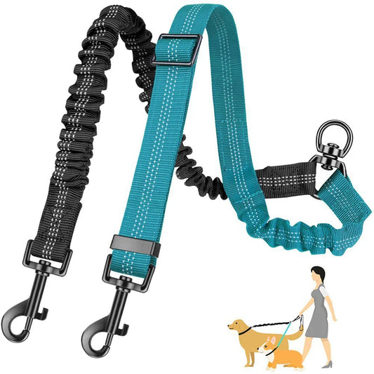 Hot Selling Double-Headed Automatic Retractable Nylon Reflective Fashion Sport Modern Pet Traction Leash for 2 Dogs Animal