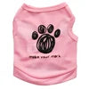 Cute Cartoon Graffiti Paws Printed Eco-Friendly Leisure Summer Vest for Dogs Breathable Polyester Fabric Hand Wash Spring