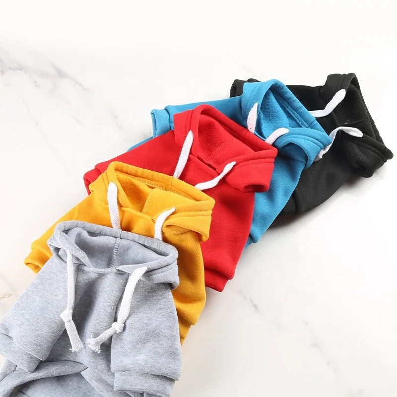 High-quality Eco-Friendly Polyester Colorful Winter/Spring Comfortable Pocket Zipper Sports Pet Hoodie XS-5XL Small/Large Dogs
