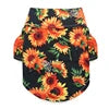 Modern Hawaii Style Floral Printed Cotton Polyester Dog Vest for Summer Spring and Fall Seasons